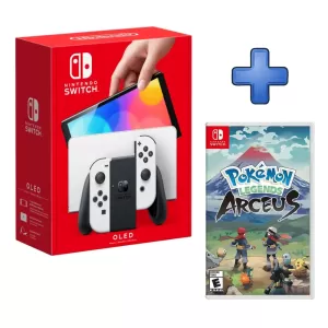 PACK CONSOLA NINTENDO SWITCH OLED BLANCO + VIDEOJUEGO POKEMON LEGEND ARCEUS 